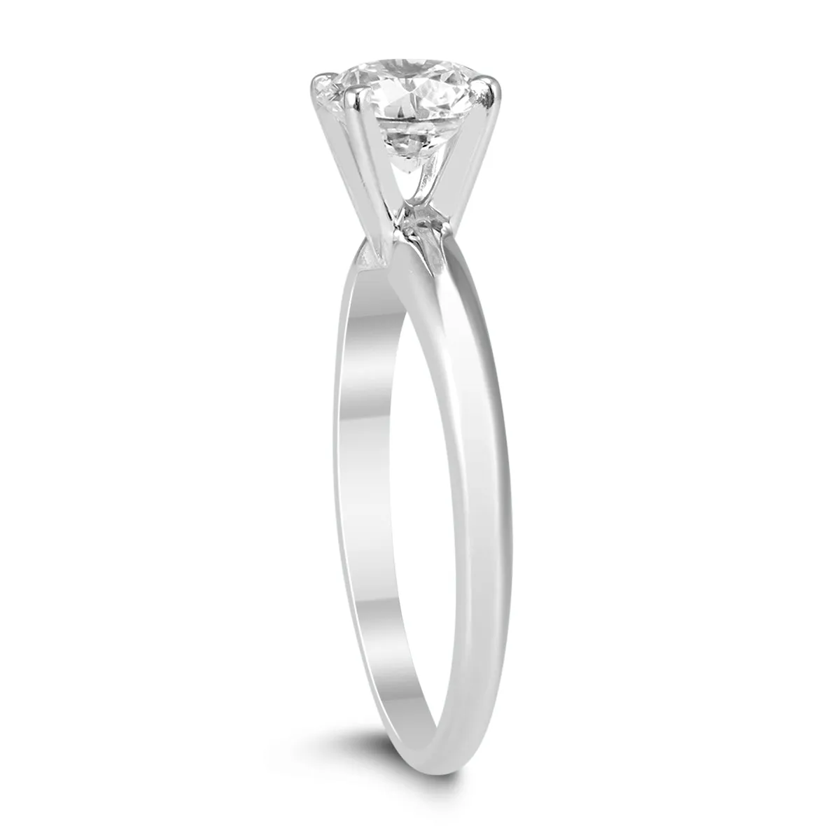 1 Carat Diamond Solitaire Ring in 14K White Gold (J-K Color, I2-I3 Clarity)