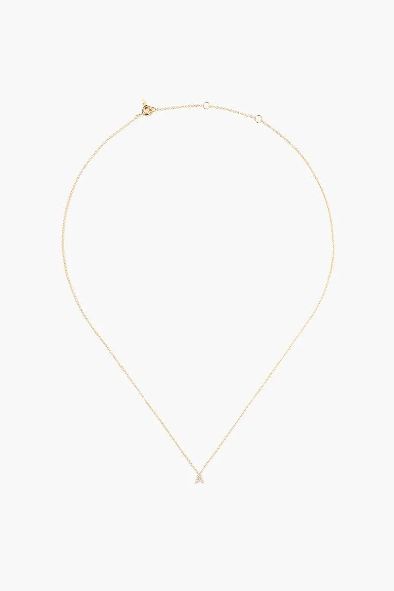 14k Gold and White Diamond Initial Necklace