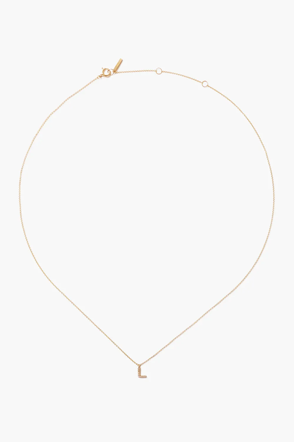 14k Gold and White Diamond Initial Necklace