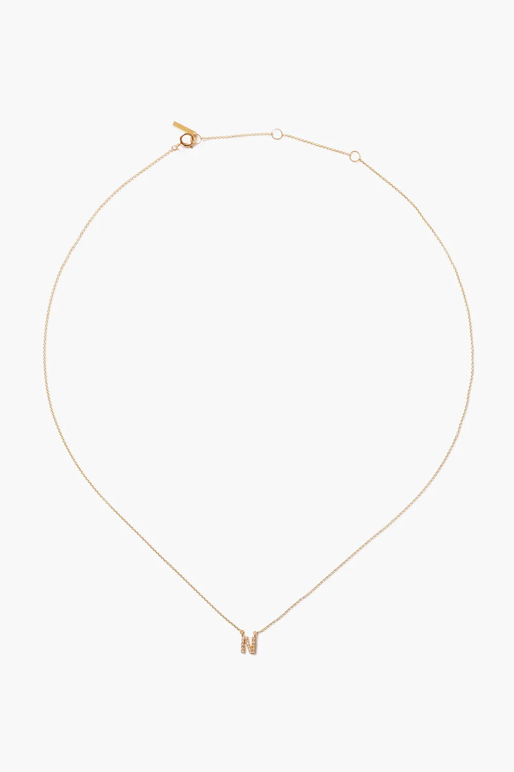 14k Gold and White Diamond Initial Necklace