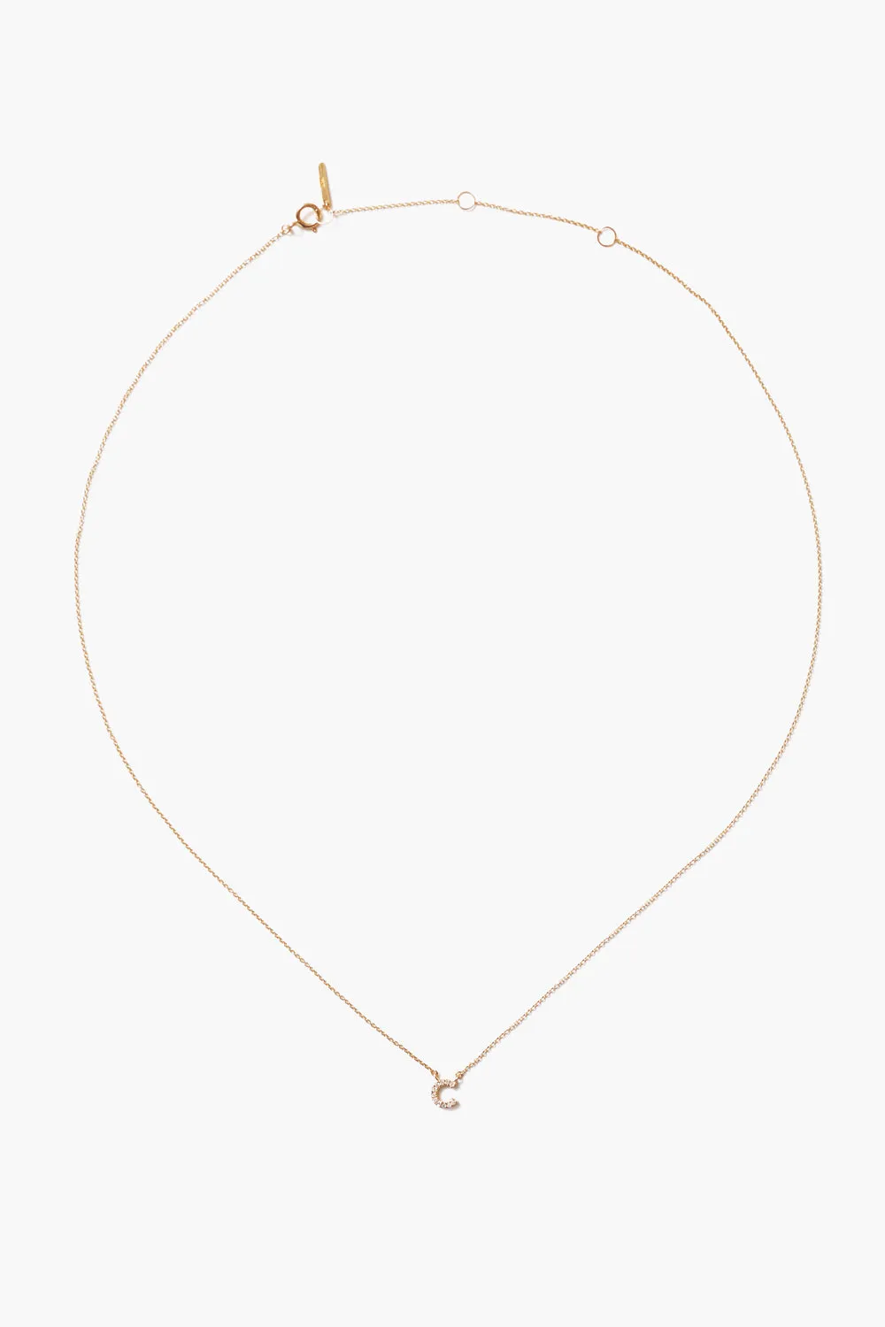 14k Gold and White Diamond Initial Necklace