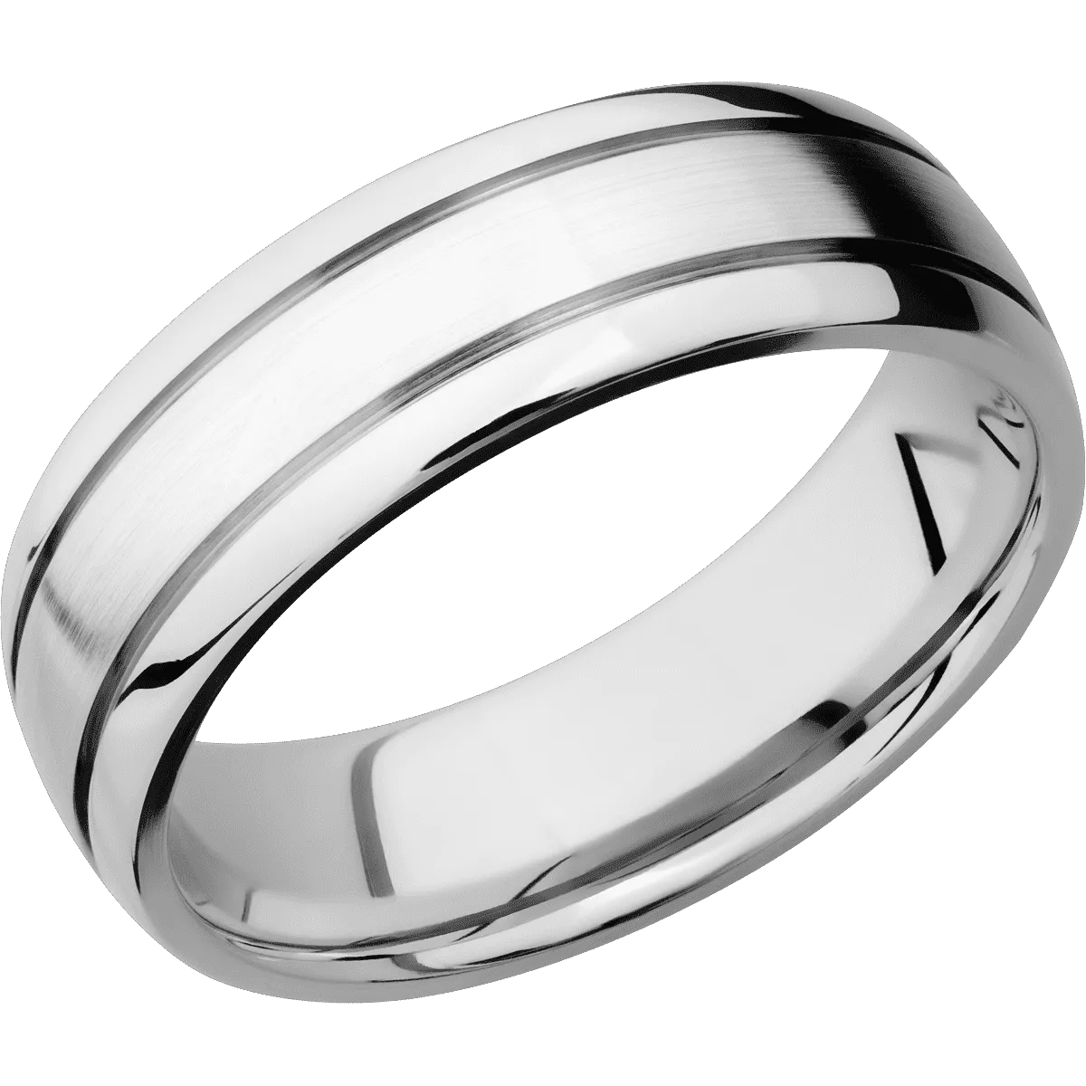 14K White Gold with Satin , Polish Finish