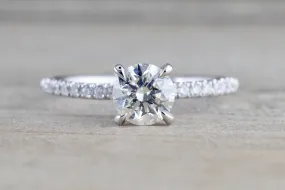 14kt White Gold EGL Certified Diamond Ring Under Halo