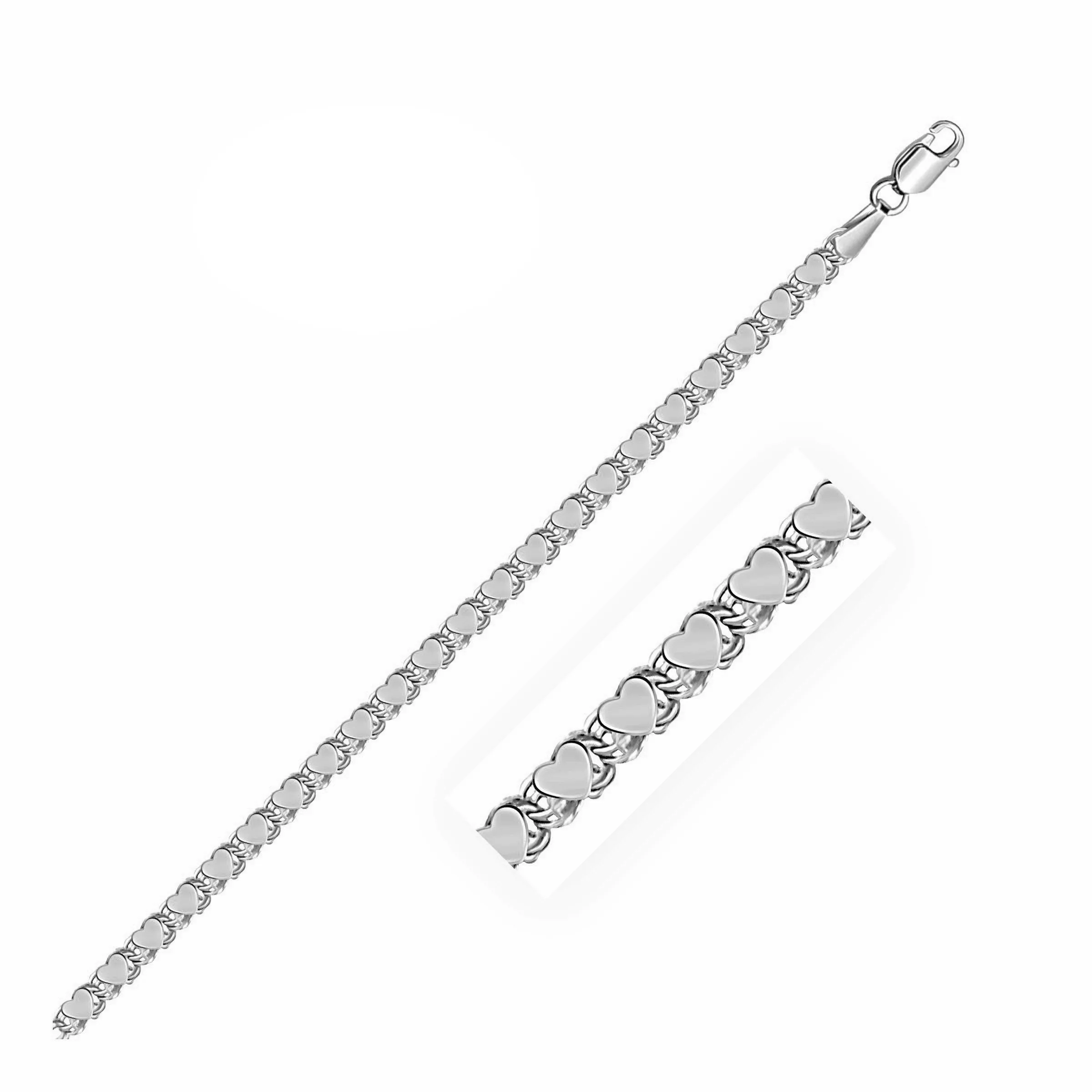 2.9mm 14k White Gold Heart Chain-rx96344-16