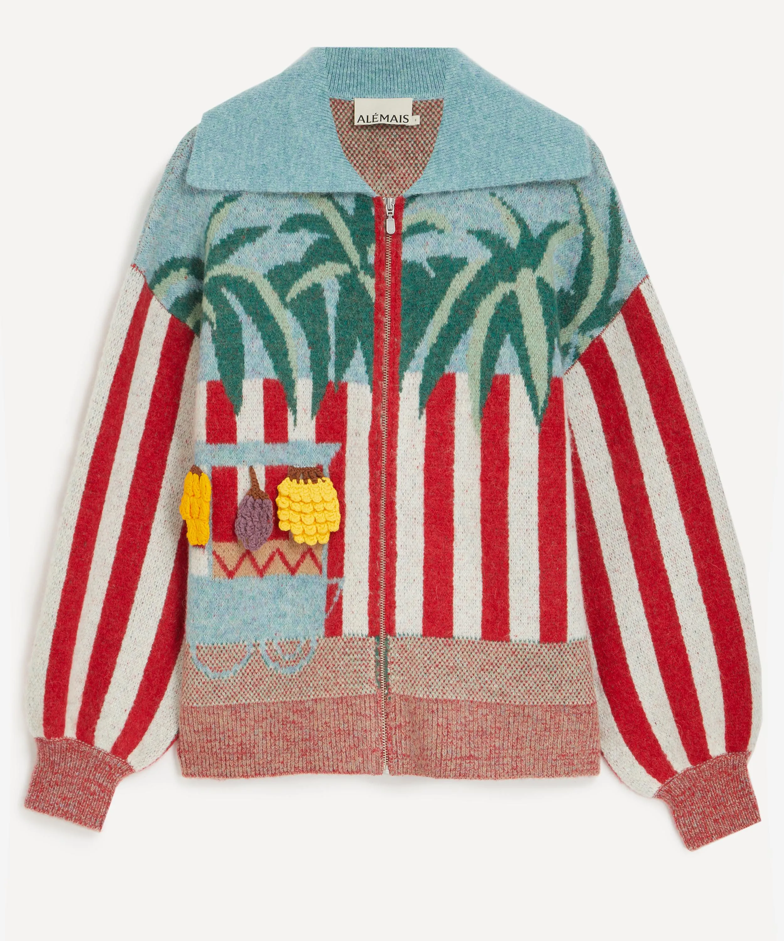 Adam Lester Fruit Cart Appliqué Cardigan