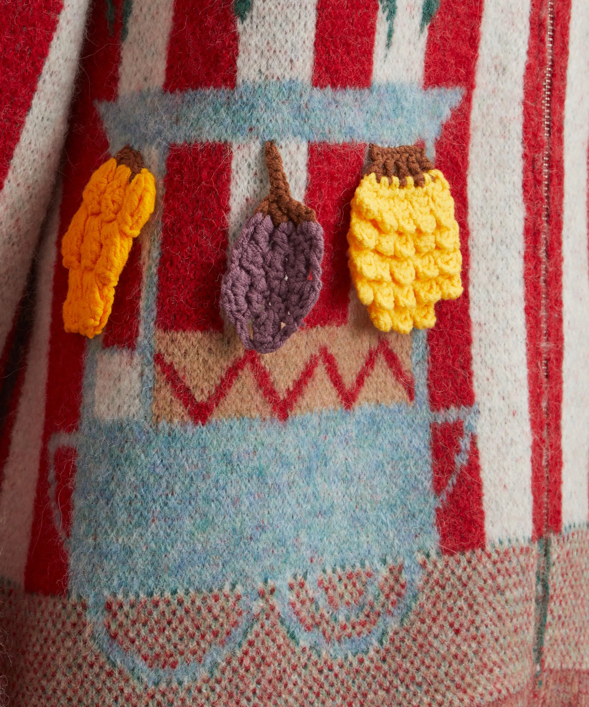 Adam Lester Fruit Cart Appliqué Cardigan