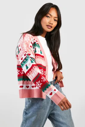 All Over Jacquard Fairisle Christmas Cardigan