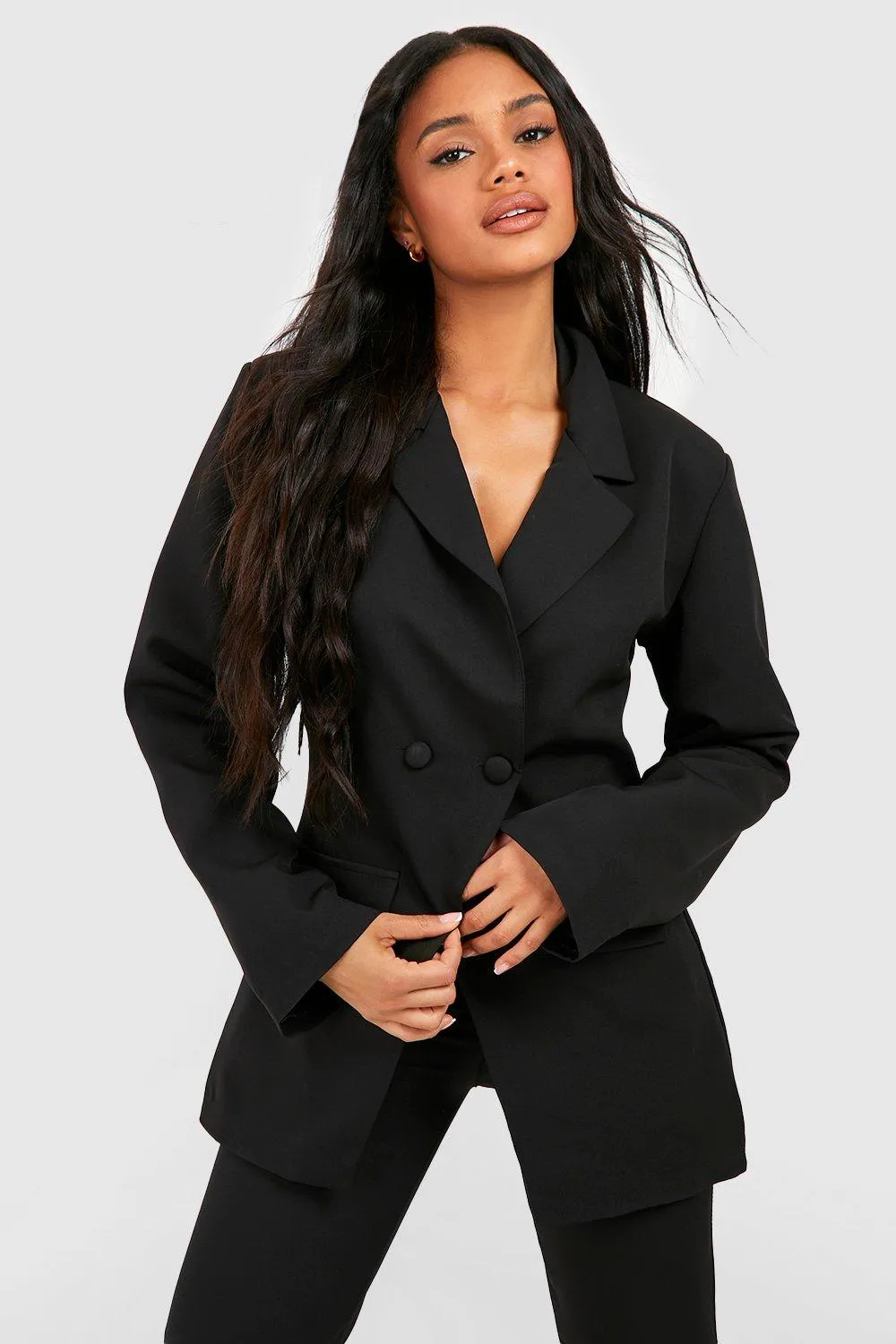 Asymetric Wrap Front Tailored Blazer