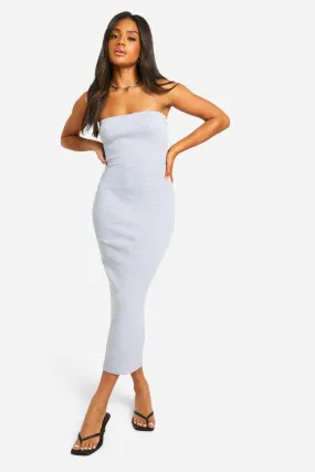 Basic Rib Bandeau Midi Dress