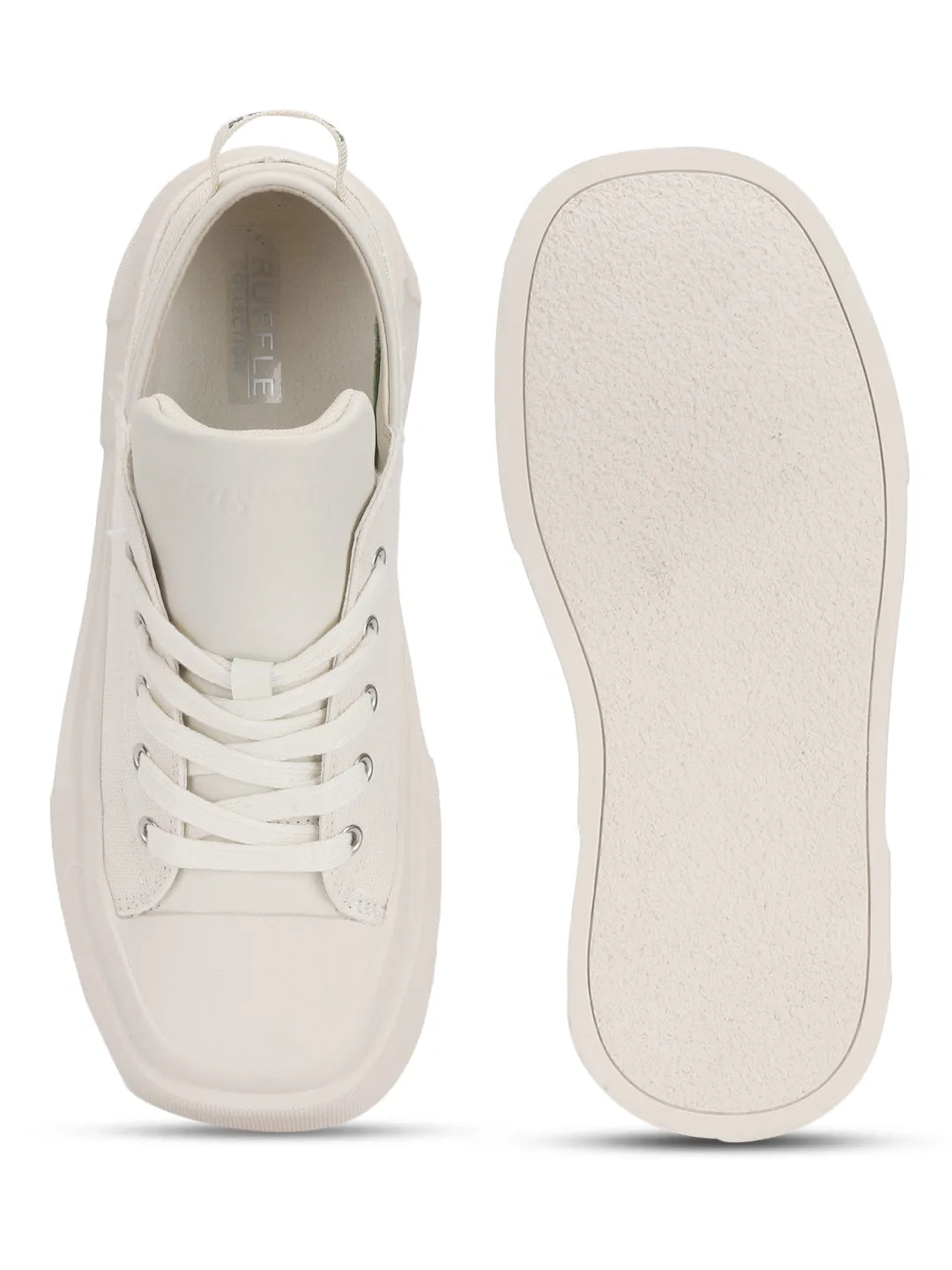 Beige Canvas Stylish Lace-Up Sneakers (TC-RS3700-BEIG)