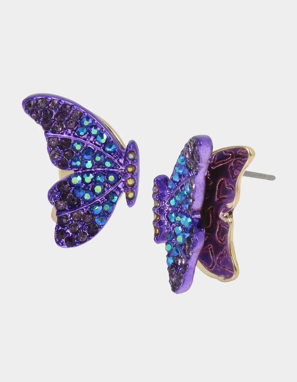 BETSEYS 3D BUTTERFLY STUDS PURPLE