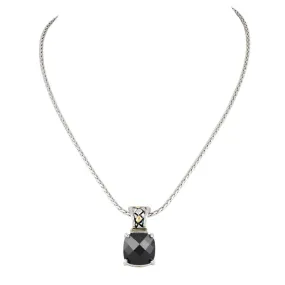 Black Anvil Square Cut Enhancer Pendant with Chain by John Medeiros