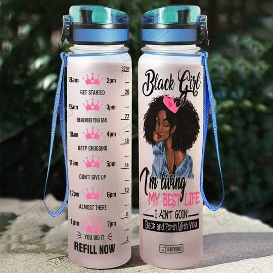 Black Girl NPT2504005 Water Tracker Bottle