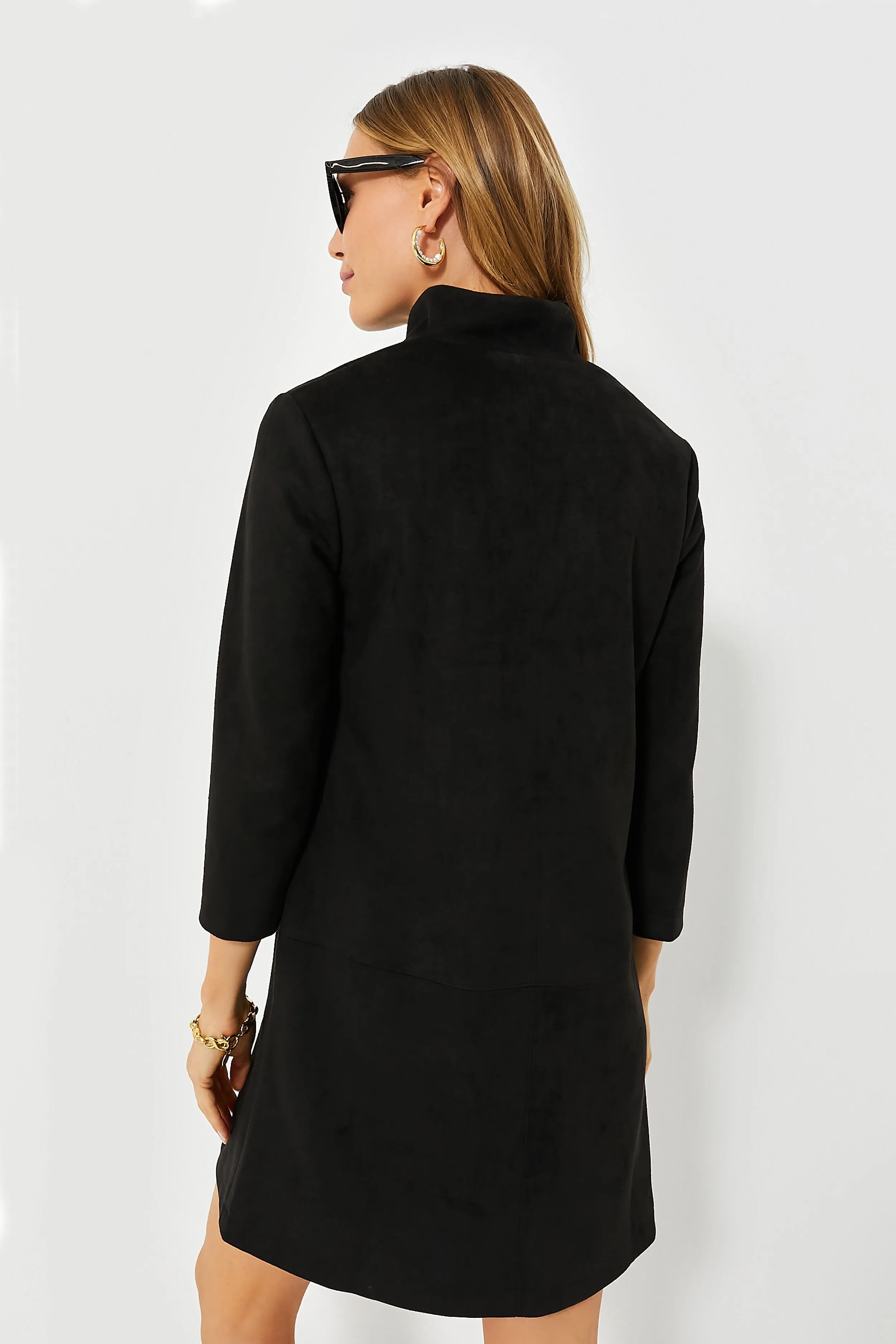 Black Suede Stretch Clifton Dress