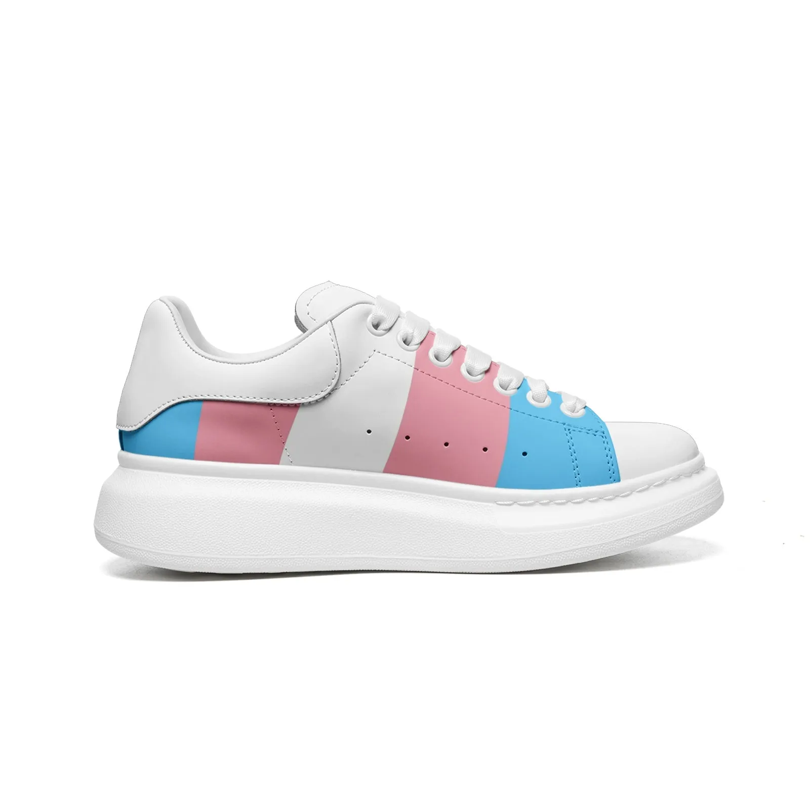 Blue Pink White Pride Leather Sneakers