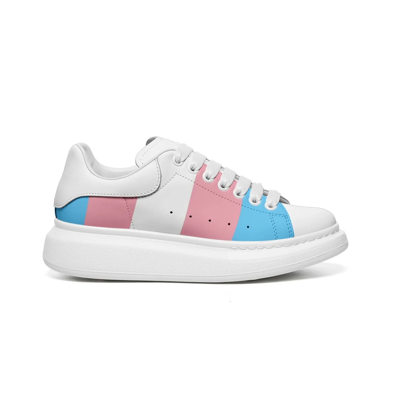 Blue Pink White Pride Leather Sneakers