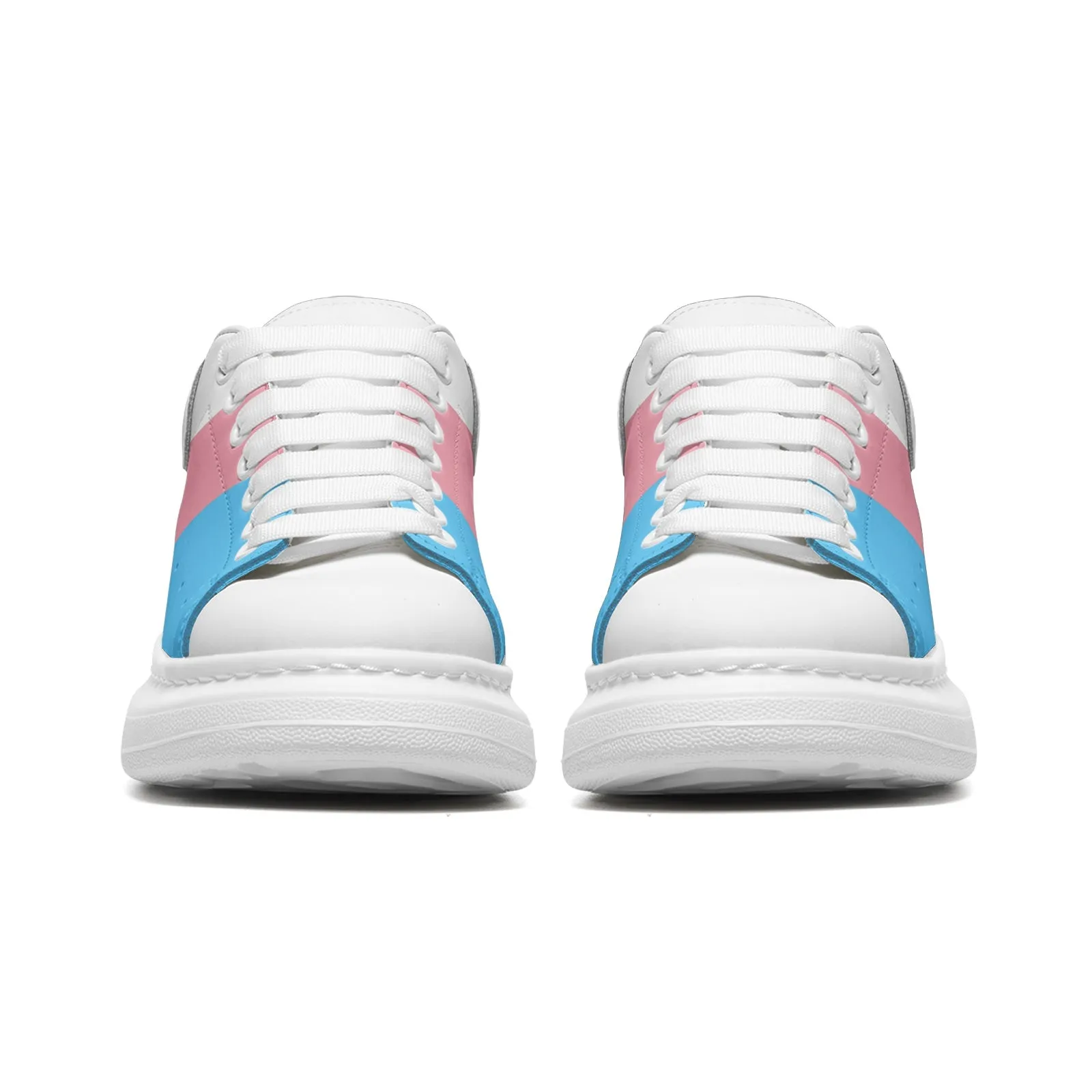 Blue Pink White Pride Leather Sneakers