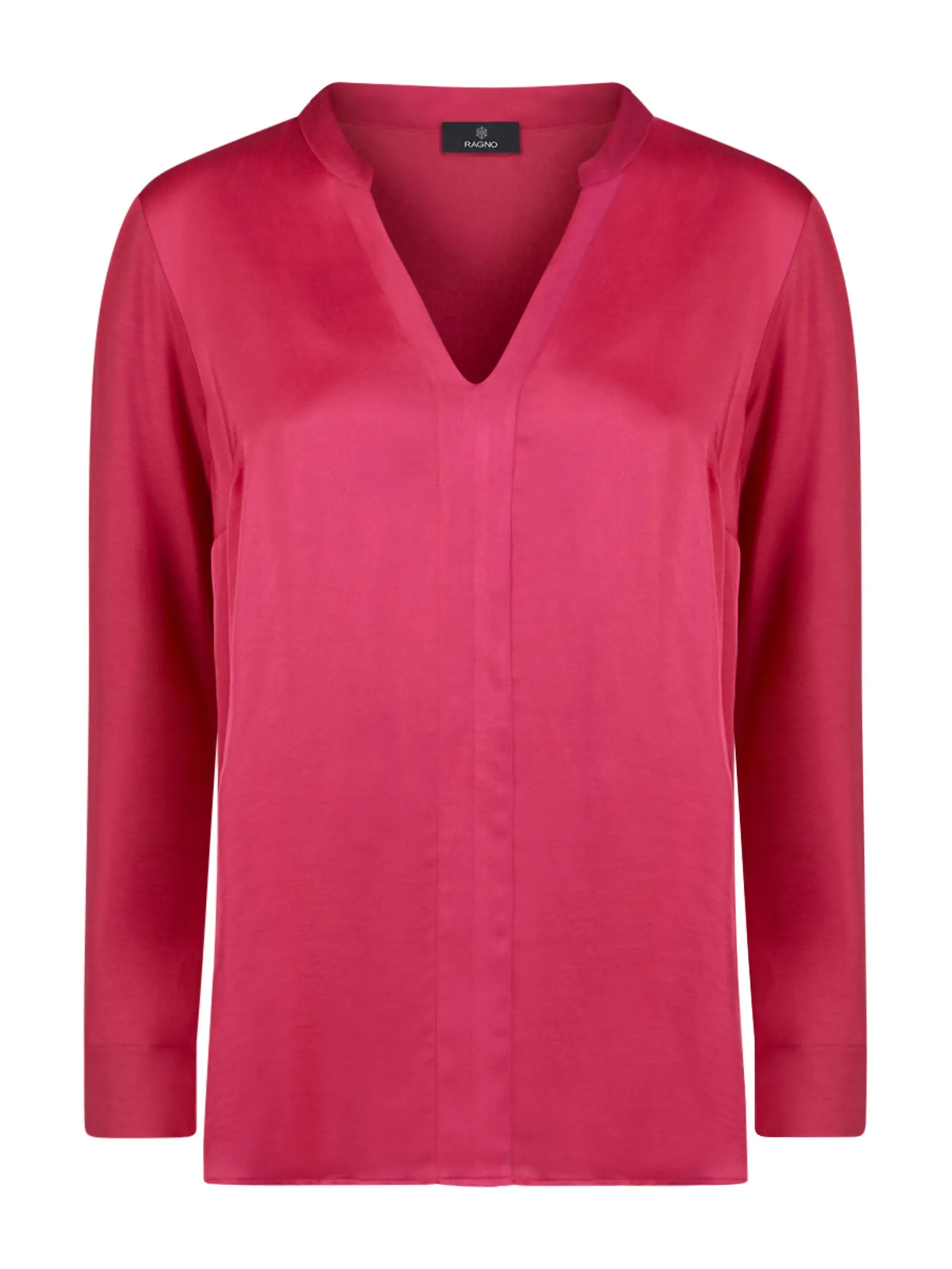 Blusa con scollo a V in misto viscosa - Fuchsia Purple