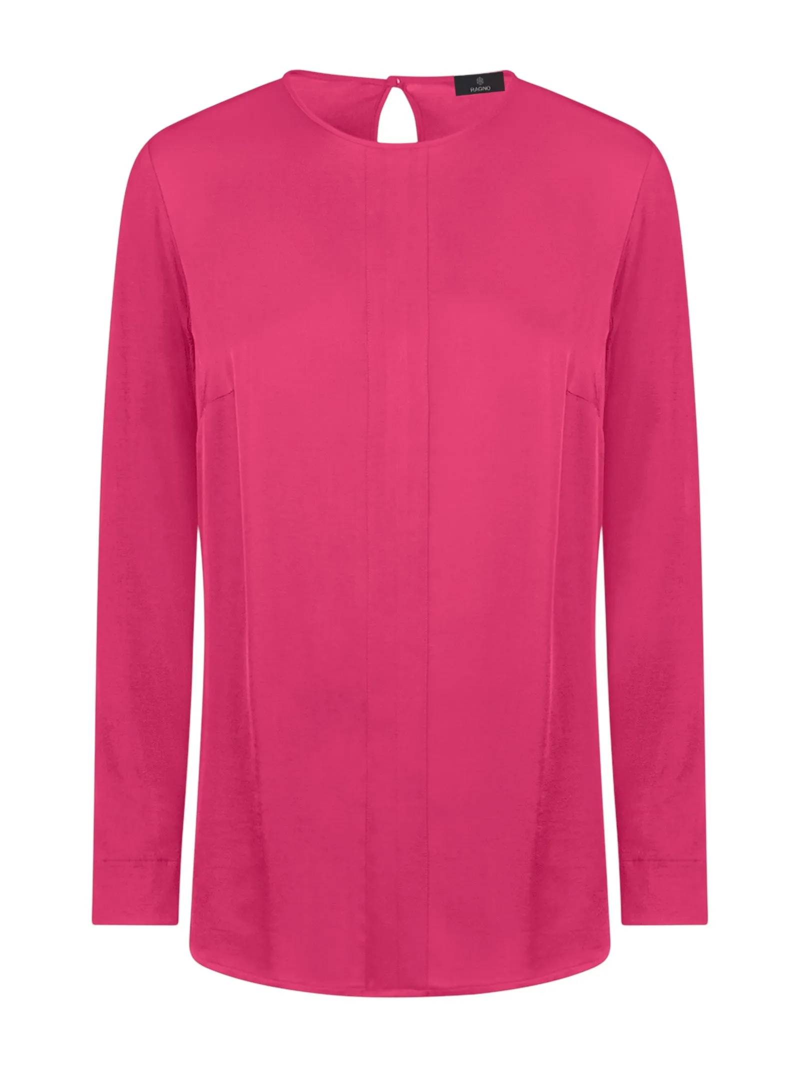 Blusa girocollo in misto viscosa - Fuchsia Purple