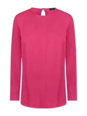 Blusa girocollo in misto viscosa - Fuchsia Purple