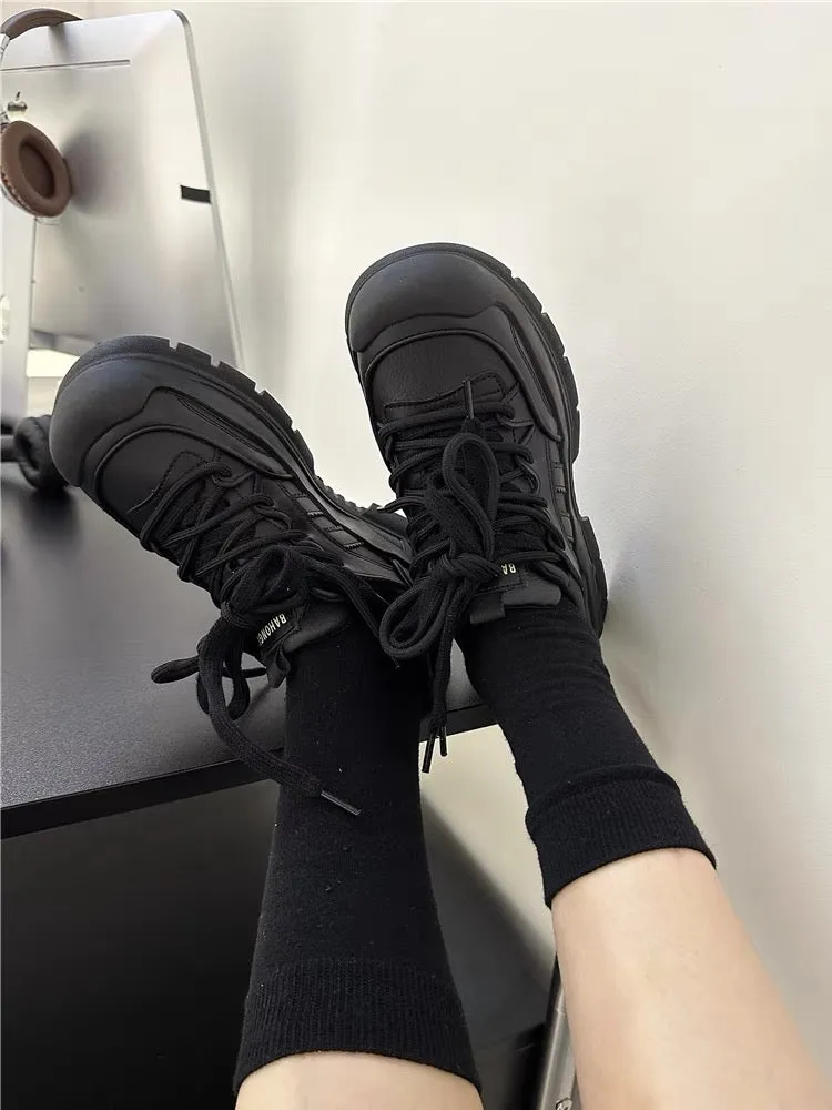 Bo Xiangni ugly daddy shoes for women 2023 autumn new thick-soled retro single shoes casual versatile niche sneakers trend