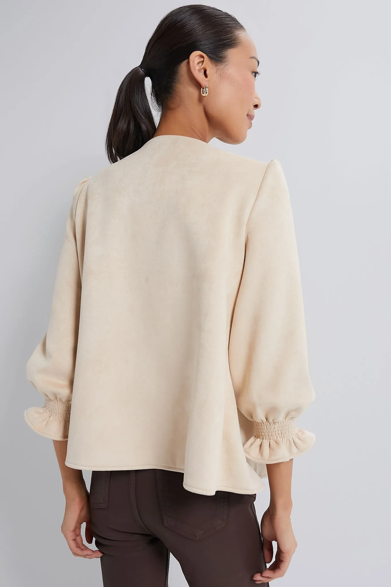 Bone Suede Easton Blouse