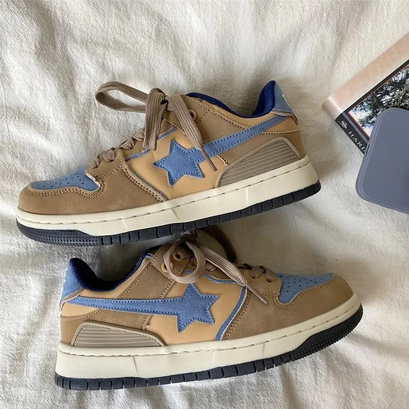 Brown & Blue Shooting Star Sneakers