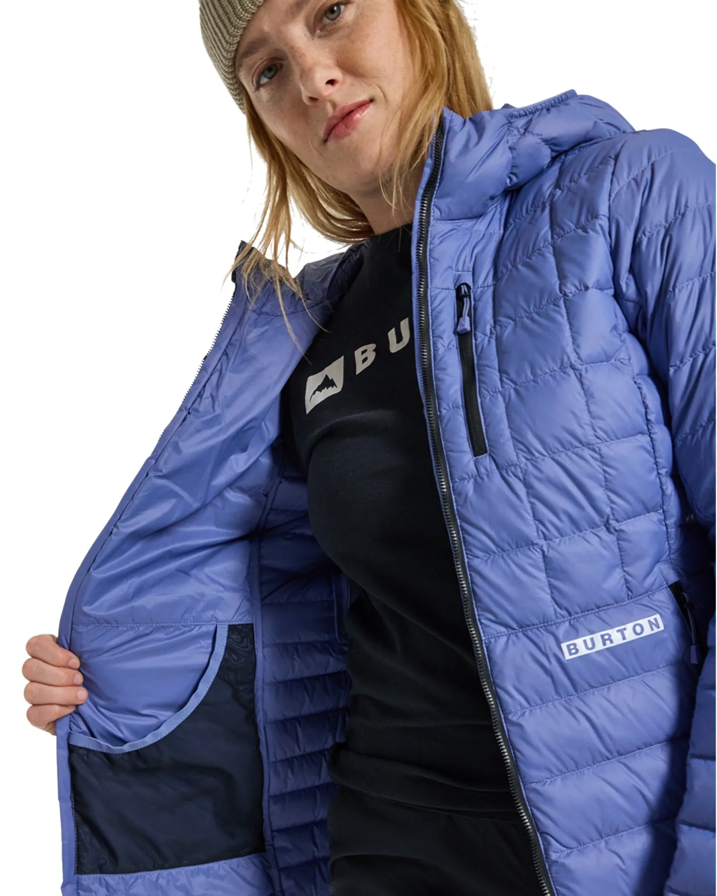 Burton Women's Mid-Heat Hooded Down Insulated Jacket - Slate Blue | Shop Coats & Jackets at Trojan Wake Ski Snow & S