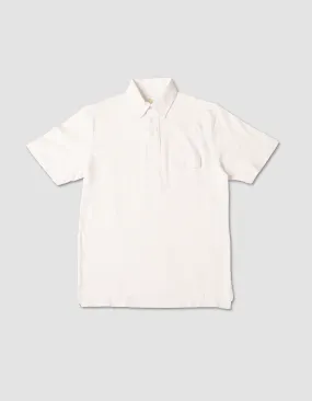 BUTTON DOWN COLLAR POLO SHIRT - WHITE