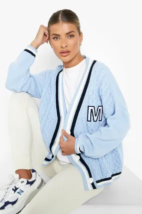 Cable Varsity Cardigan