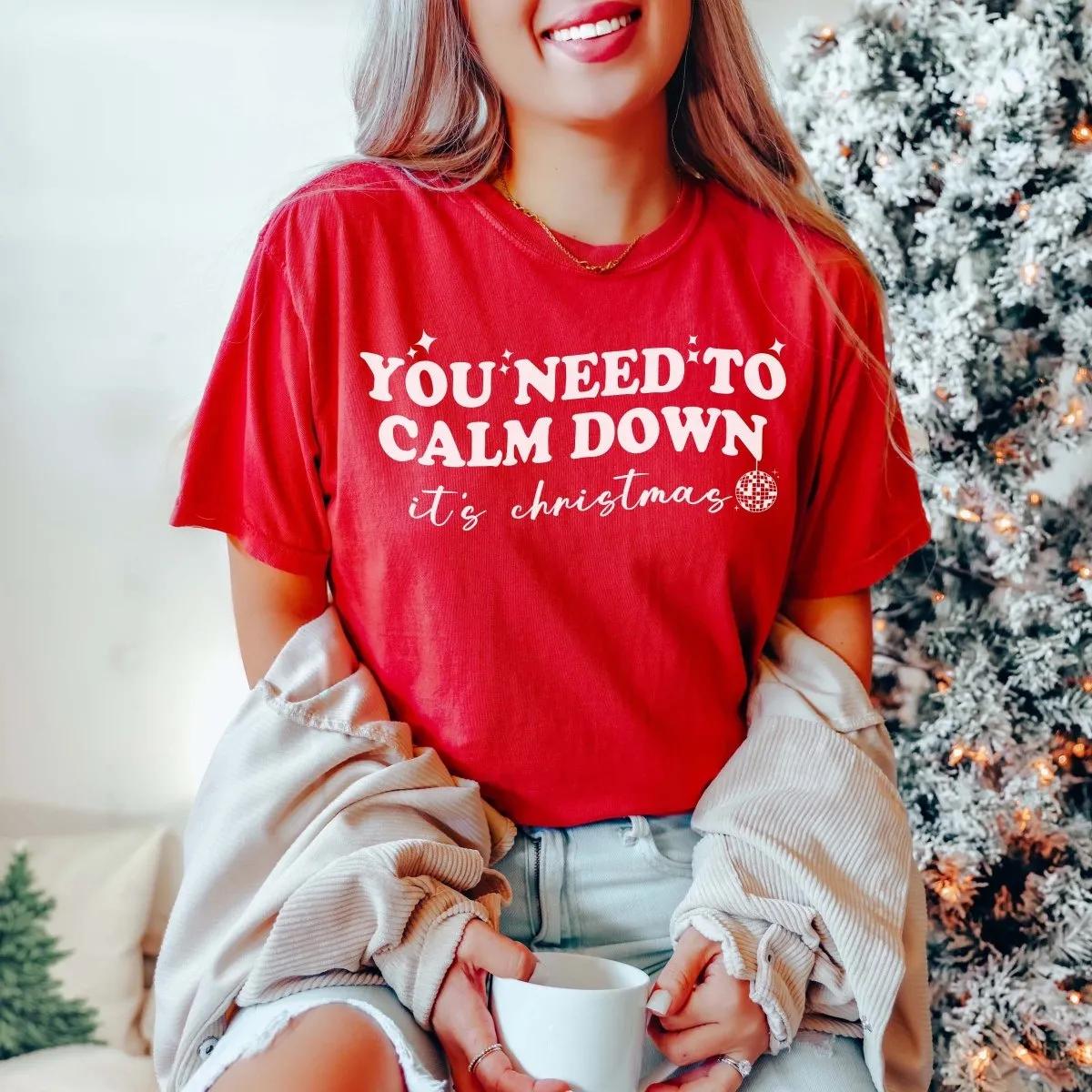 Calm Down it is Christmas Wholesale Tee