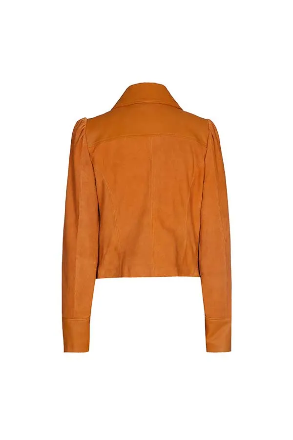 Caroline Biss CAMEL LEATHER SUEDE JACKET