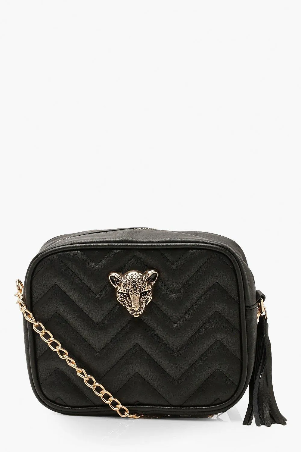 Cheetah Hardware Quilted Cross Body Bag