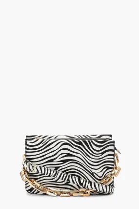 Chunky Chain Zebra Cross Body Bag