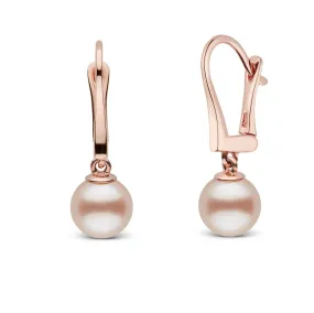 Classic Collection Pink to Peach Freshadama Freshwater 7.5-8.0 mm Pearl Dangle Earrings