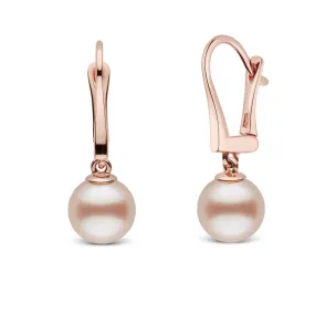 Classic Collection Pink to Peach Freshadama Freshwater 8.5-9.0 mm Pearl Dangle Earrings