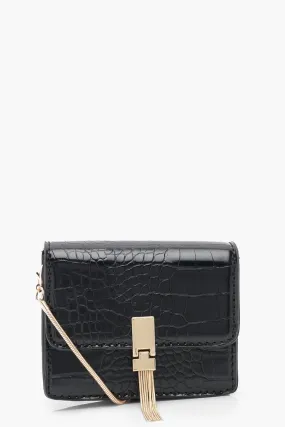 Croc Metal Tassel Cross Body Bag