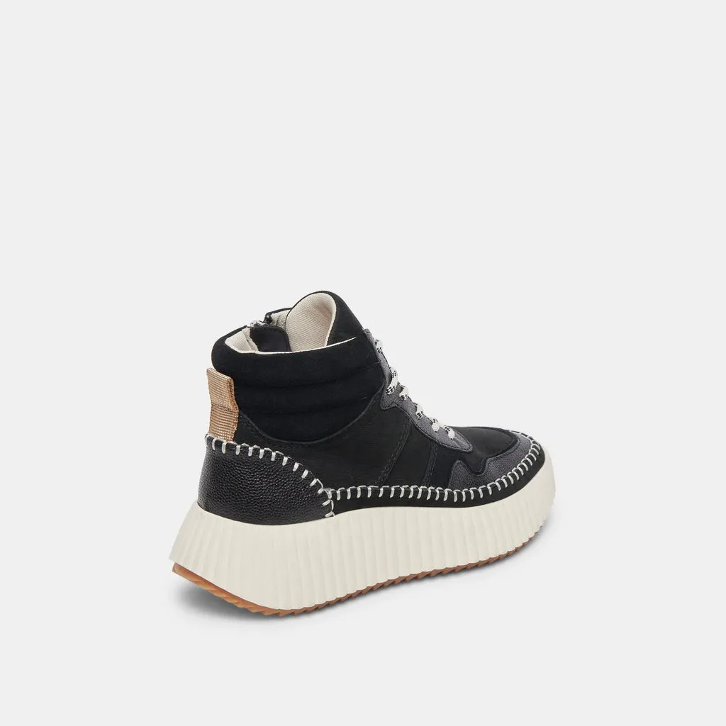 Daley Sneakers Black Multi Suede | Black High Top Sneakers– Dolce Vita 6908073738306