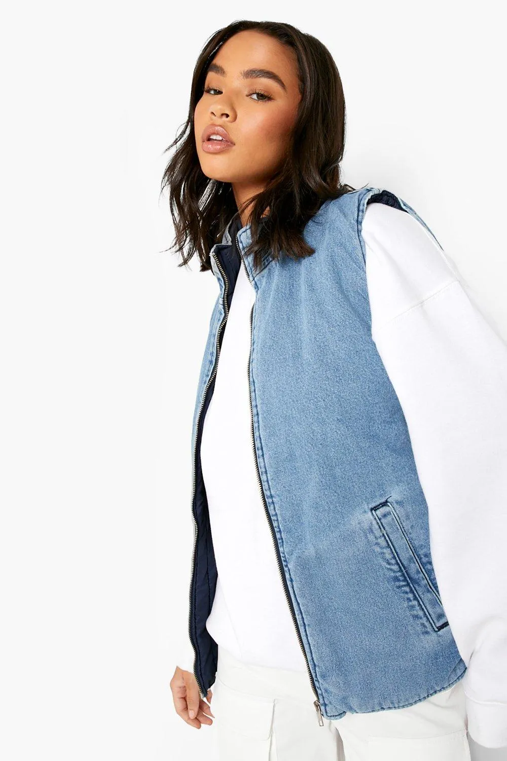 Denim Puffer Vest