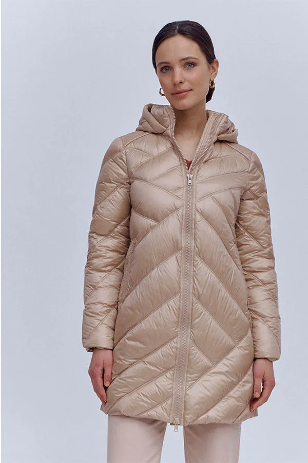 Devernois MELENA ASYMMETRICAL STITCH LONG DOWN JACKET