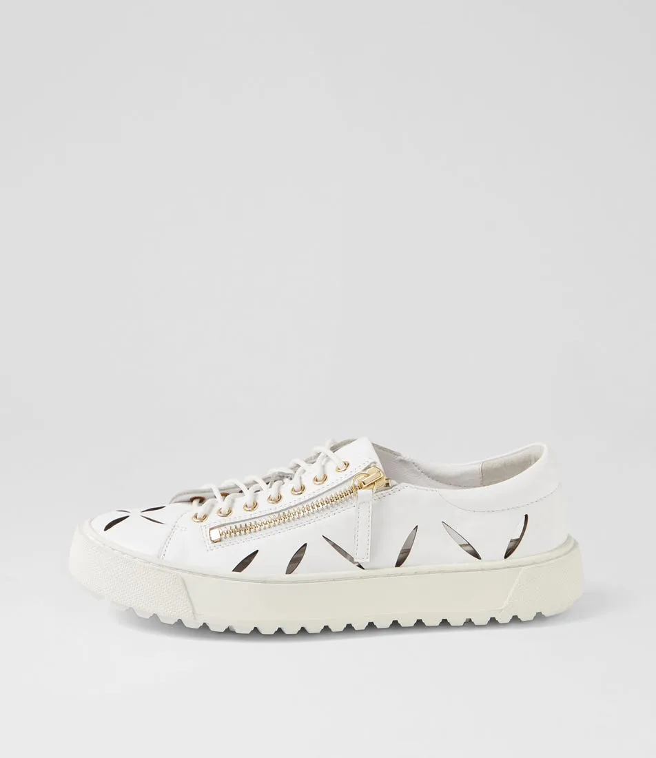 DJANGO & JULIETTE Tamela White Leather Sneakers