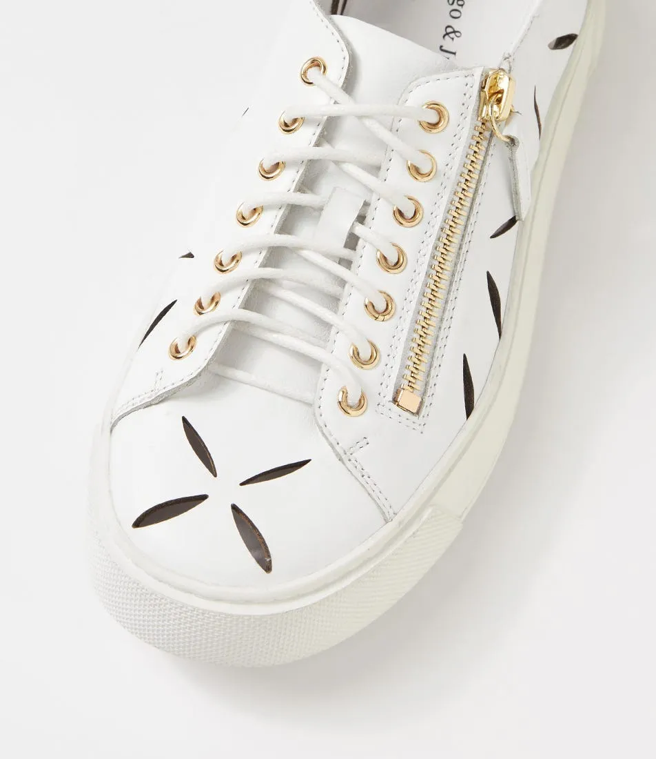 DJANGO & JULIETTE Tamela White Leather Sneakers