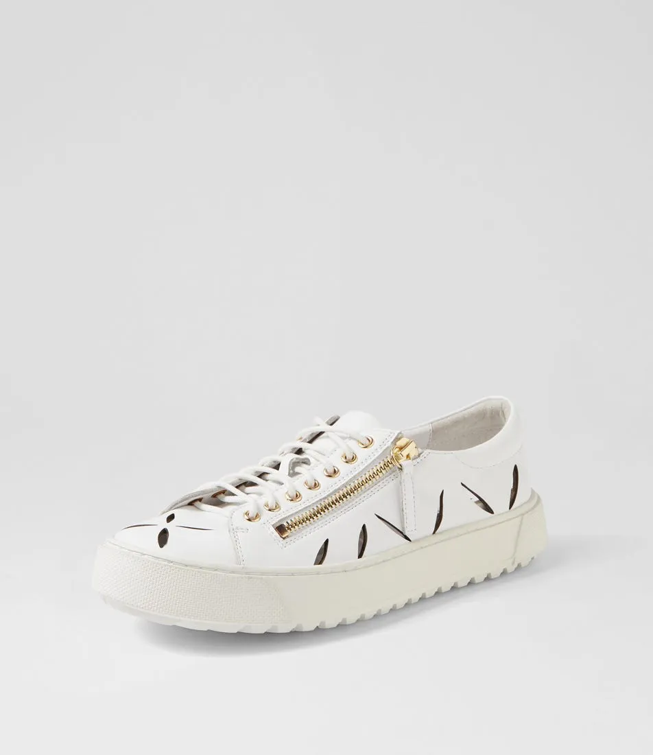 DJANGO & JULIETTE Tamela White Leather Sneakers