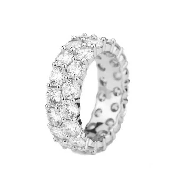 Dual Diamond Eternity Ring White Gold