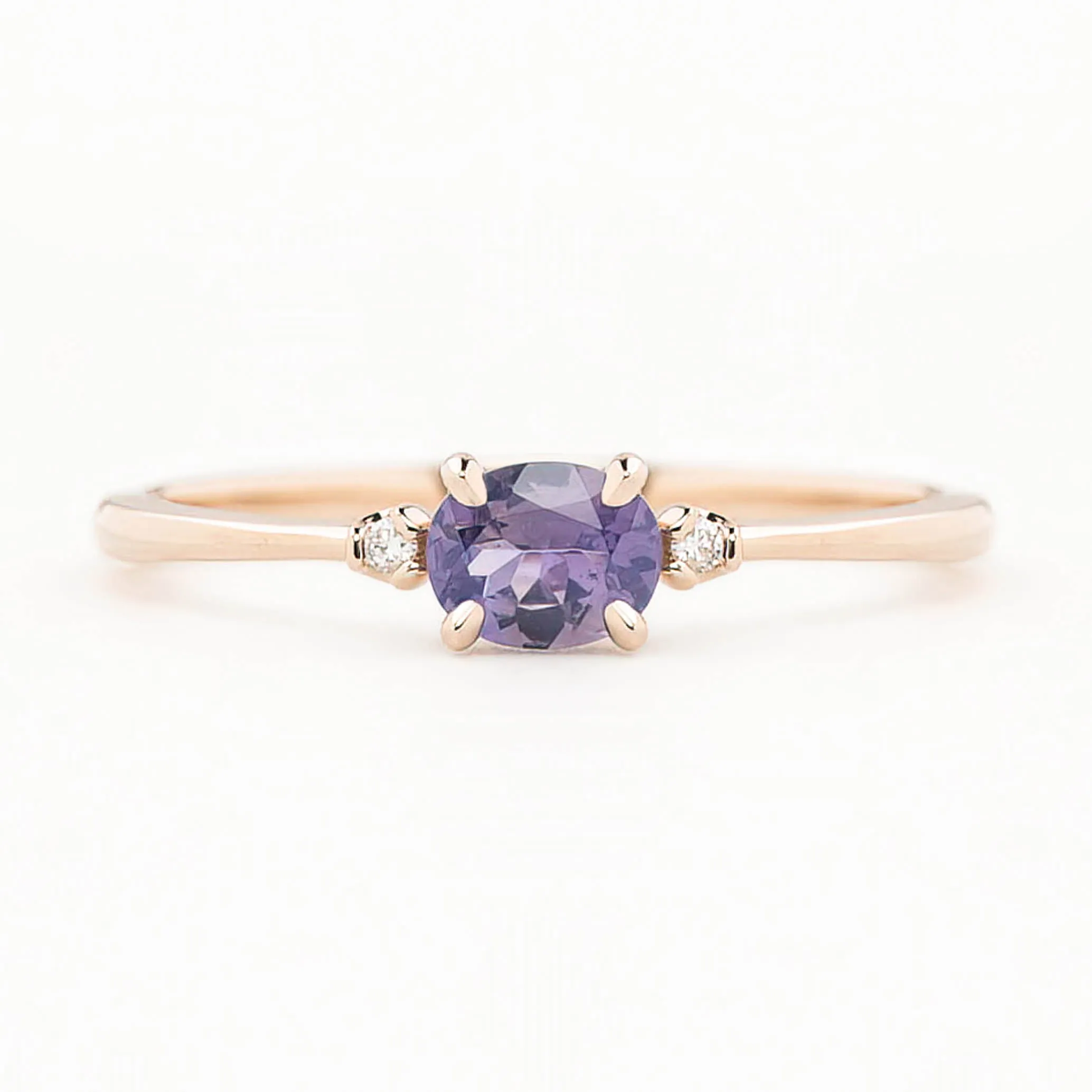 Emilie Ring 5mm 0.45ct Purple Umba Sapphire 14K Rose Gold