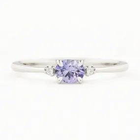 Emilie Ring 5mm 0.45ct Purple Umba Sapphire 14K White Gold