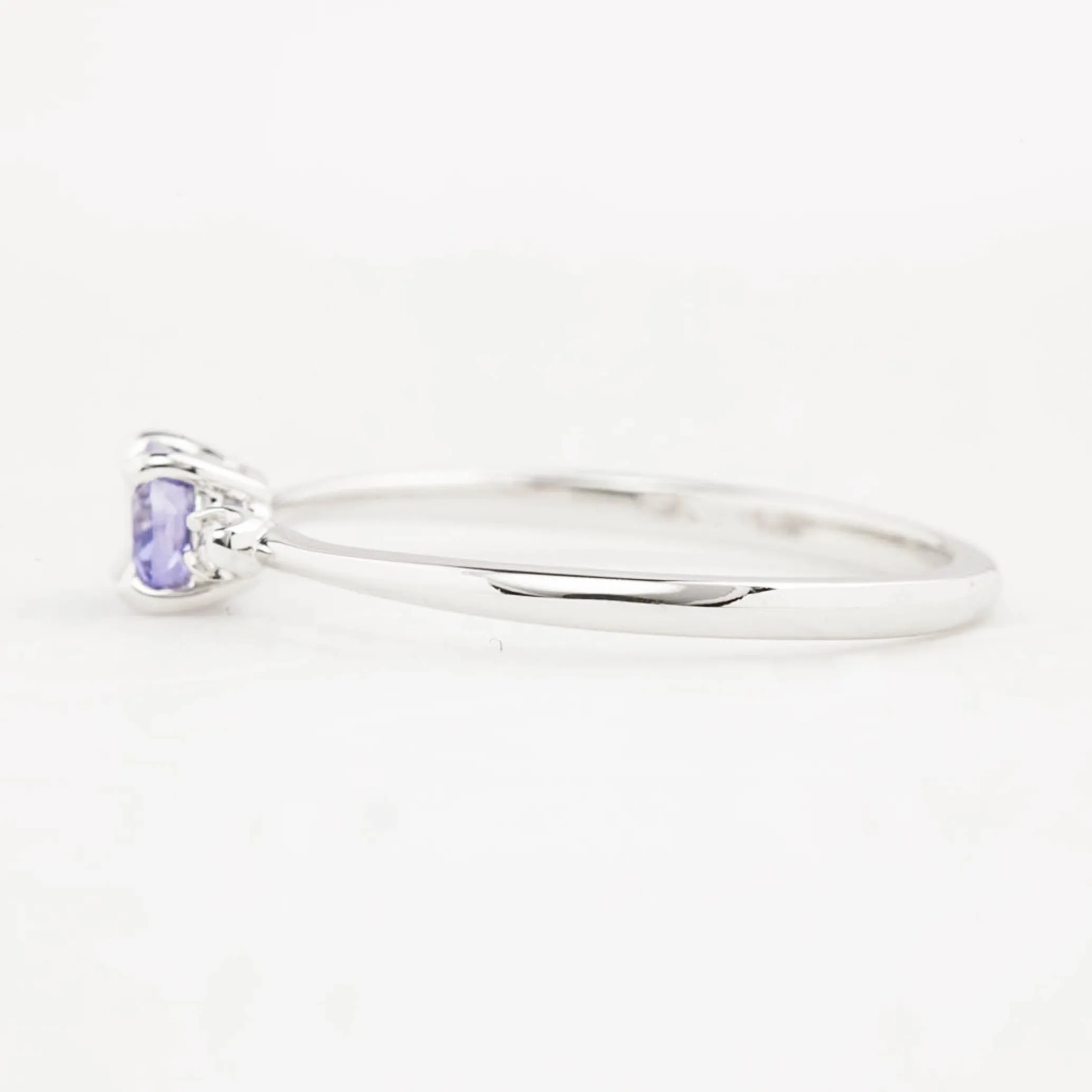 Emilie Ring 5mm 0.45ct Purple Umba Sapphire 14K White Gold