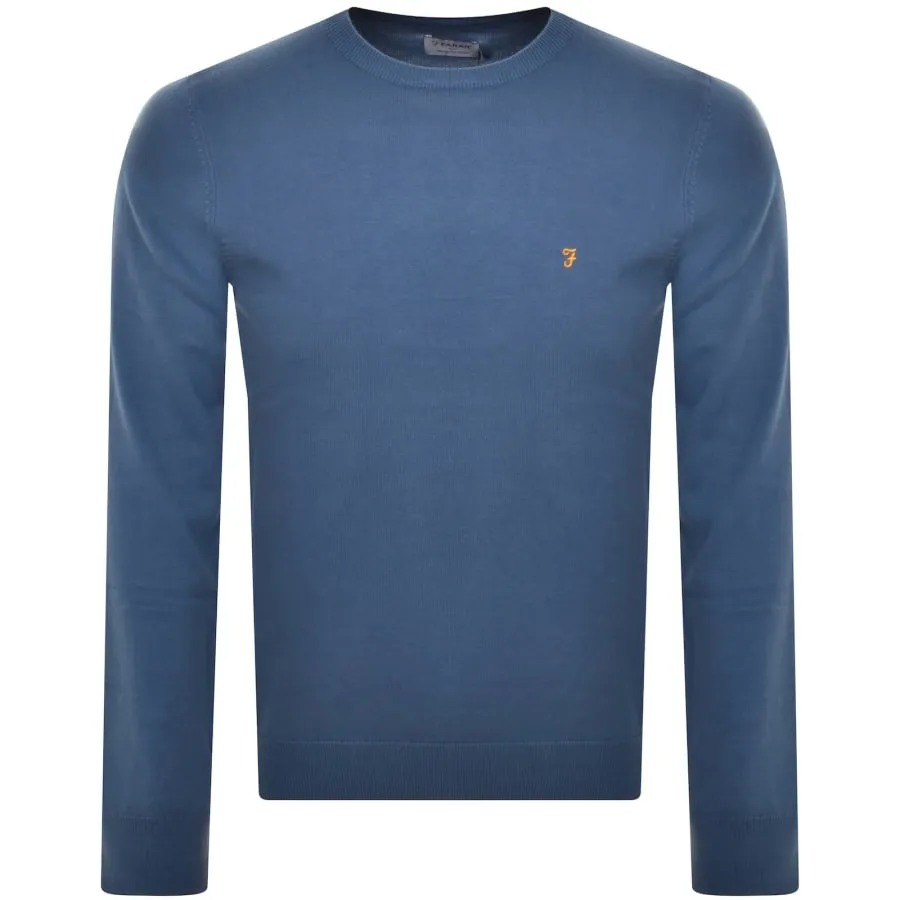 Farah Vintage Mullen Merino Wool Jumper Blue