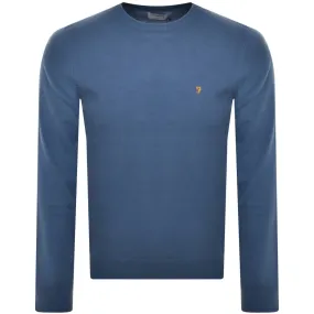 Farah Vintage Mullen Merino Wool Jumper Blue