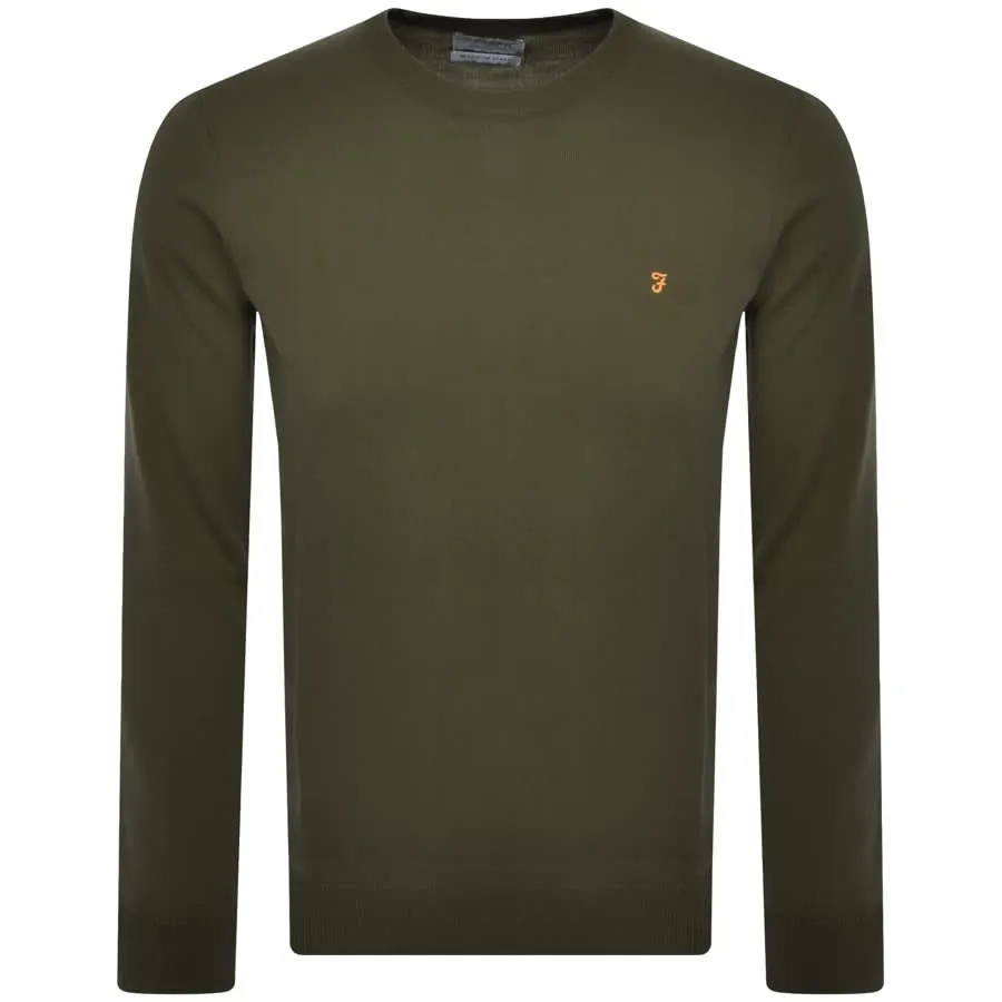 Farah Vintage Mullen Merino Wool Jumper Green